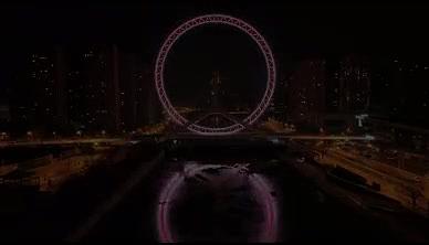 航拍天津海河夜景天津之眼倒计时视频的预览图